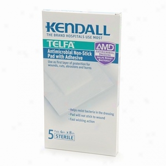 Kendall Telfa Antimicrobial Non-stick Pad With Adhesive, 4 X8