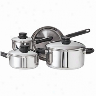 Kinetic Cookware Set 7 Piece 1qt, 2qt Saucepans, 5.5qt Covered Dutch Oven, 10inch Frypan