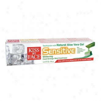 Kiss My Face Aloe Vera Sensitive Toothpaste Gel, Cool Orange Mint Freshness