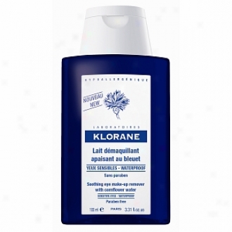 Klorane Soothing Eye Make-up Remover Wiyh Cornflower Extract, Waterproof-sensitive Eyes