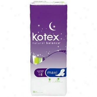 Kotex Natural Balance Overnight Maxi Pads