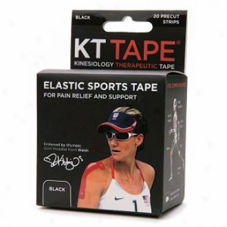 Kt Tape Kinesiology Therapeutic Tape Precut Strips, Black