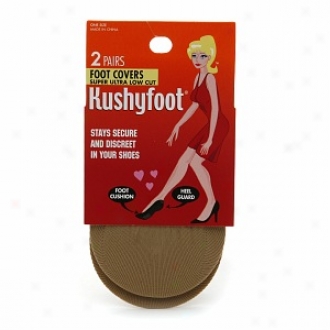 Kushyfoot Foot Covers, Super Ultra Low Cut, Nude, One Size