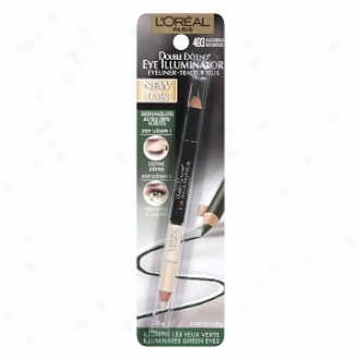 L'oreal Double Extend Eye Illuminator Eye Liner, Black Emerald (green Eyes)