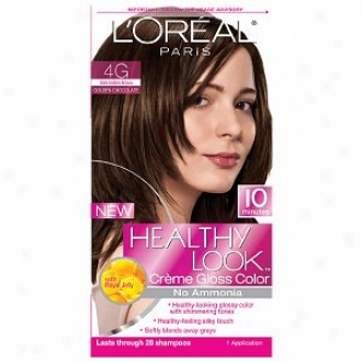 L'oreal Healthy Look Creme Gloss Color, Dark Golden Browh Golden Chocolate 4g