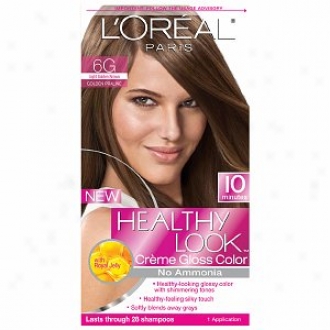 L'oreal Healthy Look Creme Gloss Color, Light Golden Brown Golden Praline 6g