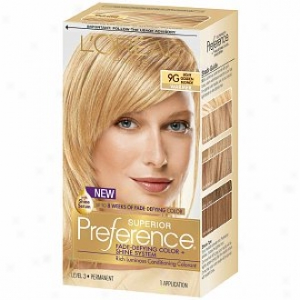 L'oreal Preference Fade Defying Color & Shine System, Permanent, Light Golden Blonde 9g