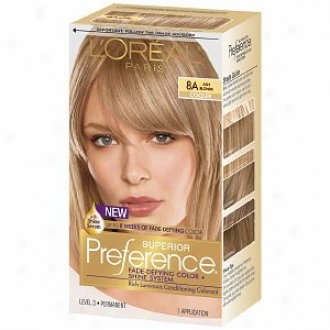 L'oreal Preference Fase Defying Color & Shine System, Permanent, Ash Blonde 8a