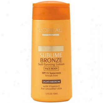 L'oreal Sublime Bronze Self-tanning Lotion Spf 20, Medium Natural Tan