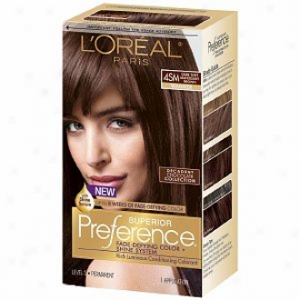 L'oreal Superior Preference Fade Defying Color & Shine System, Dark Soft Mahogany Brown 4sm