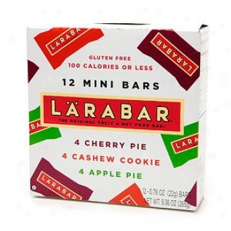 Larabar 12 Mini Bars, Assorted, Cherry, Cashew Cookie &  Apple Pie