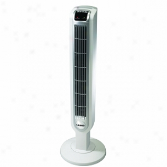 Lasko 2510 36   Tower Fan With Remote Conttrol, White, 3-speed