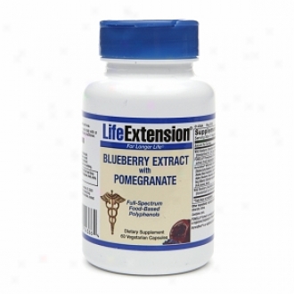 Life Extension Blueberry Quotation With Pomegranate, Vegetarian Capsules