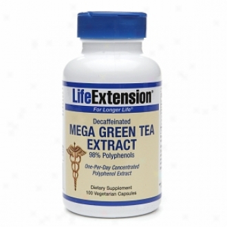 Life Extension Decaffeinated Mega Green Tea Extract, Vegetarian Capsules