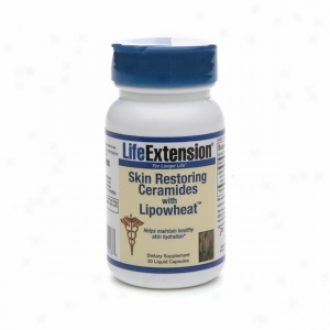 Life Extension Skin Restoring Ceramides With Lipowheat, Liquid Capsules