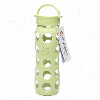 Lifefactory Glass Water Bottle With Silicone Sleeve, 22 Oz, Spring Gre3n