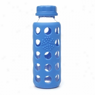 Lifefactory Glass Water Bottle With Silicone Sleeve, 9 Oz, Ocean Blue