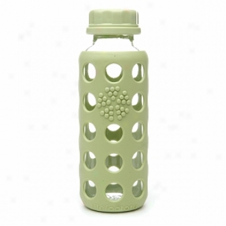 Lifefactory Glasss Water Bottle With Silicone Sleeve, 9 Oz, Spring Green
