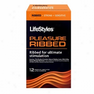 Lifestyles Pleasure Ribbed Premium Lubricated Latex Condoms