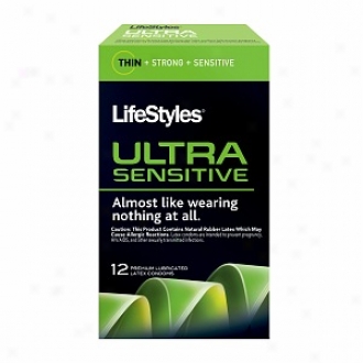 Lifestyles Ultra Sensitive Premiun Lubricated Latex Condoms