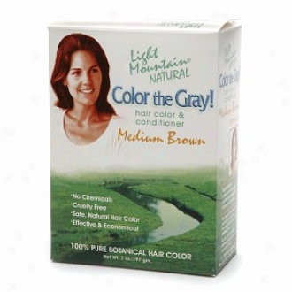 Light Mountain Natural Color The Gray! Hair Color & Conditioner Kit, Medium Brown