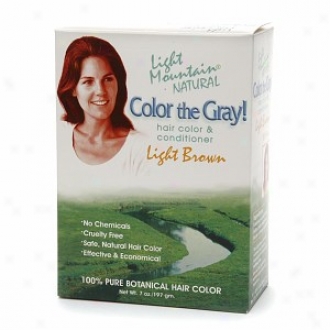 Light Mountain Natural Color The Gray! Hair Color & Conditioner Kit, Light Brown