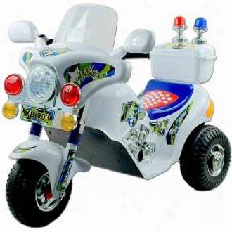 Lil' Rider Police Motorcycle Battery Operated  White Ages 2-4