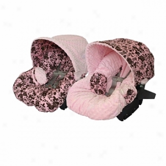 Little Luxe Infant Car Seat Cover Little Luxe Pink W/brown Floral