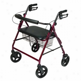 Lumex Bariatric Rollator-burgundy, Over Weight, Heavy Weight, Overweightt