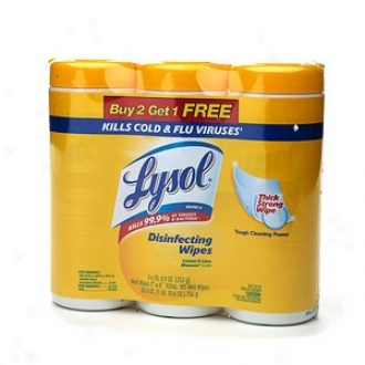 Lysol Disinfecting Wipes Biy 2, Get 1 Free, Lemon & Quick~ Blossom