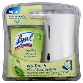 Lysol Healthy Touch /no-toucg Hand Soap System Starter Kit, White, Green Tea & Ginger