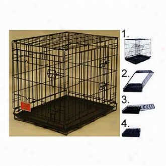 Majestjc Pet Products Double Door Folding Dog Crate Cage, Medium 30in