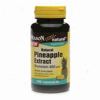 Mason Natural Pineapple Extract, Bromelain 600 Gdu, Chewabless
