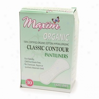 Maxim Hygiene Products Organic Classic Contour Pantiliners, Light Days, Unscented