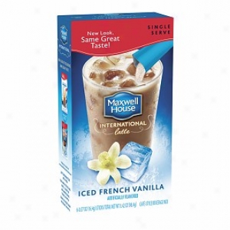 Maxwell House International Cafe Iced Latte Cafe-style Beverqge Mix, Single Serve Packets, French Vanilla