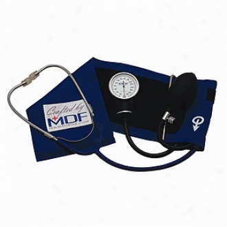 Mdf Instruments Professional Aneroid Sphygmomanometer W Attached Stethoscope Black