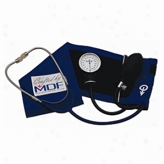 Mdf Instruments Professional Aneroid Sphygmomanometer W Attached Stethoscope Noir Black