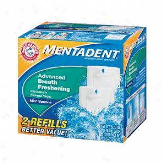 Mentadent Anticavity Fluoride Toothpaste Doubled Refills, Advanced Breath Freshening, Mint Sparkle