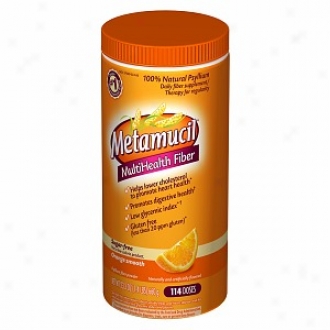 Metamucil Sugar Free Multihealth Fiber Texture Powder, Orange Smooth