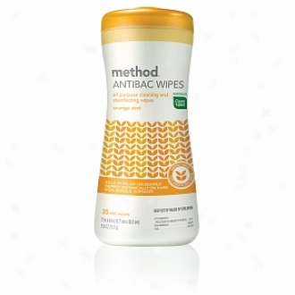 Method Antibac Wipes, All Purpose Cleaning And Disinfecting Wipes, Orange Zest