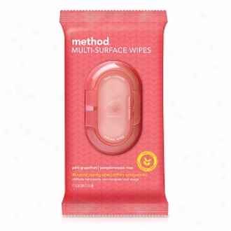 Method Wet Wipes Flat Pack, All Surface Wipes, Pink Grapefruit