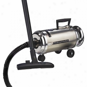 Metropolitan Vacuum Cleaners Mini Canister 4.0 Phhp Twin Fan Motor, 2 Speed Model Ov-4bcsf, Stainless Steel