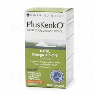 Minami Nutrition Pluakenko Omega-3 Fish Oil, Omega 3-6-7-9, Softgel, Orange