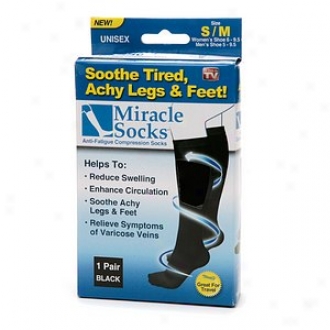 Miracle Socks Anti-fatigue Compression Socks, Unisex, Small/medium, Black