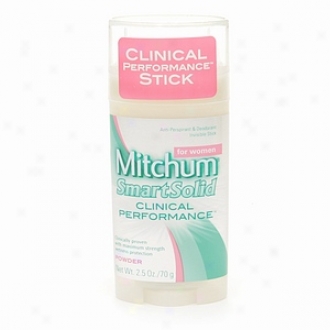 Mitchum For Women Smartsolid Clinical Performance, Antiperspirant & Deodorant Invisible Stick, Powder