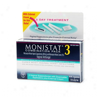 Monistat 3 3-day Treatment Disposable Suppositories Plus Cream
