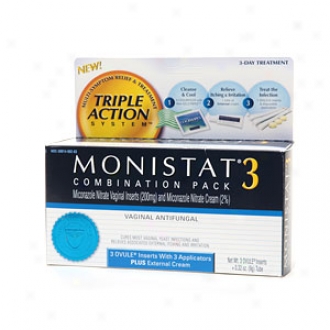 Monistat 3 Triple Action System, Combination Pack, 3-day Treatment