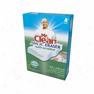 Mr. Unadulterated Magic Eraser With Febreze Fresh Scent Bath Scrubber, Meadows &am0; Rain