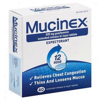 Mucinex Expectorant, 600mg, Extended-release Bi-layer Tablets