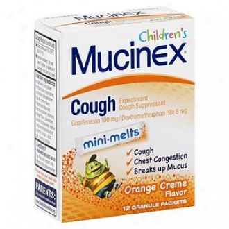 Mucinex Kids Cough Expectorant And Suppressant, Mini-melts, Orange Creme